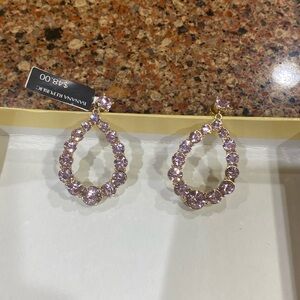 NWT PINK RHINESTONE DROP EARRINGS